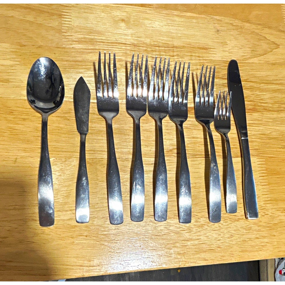 Cambridge Stainless Steel Flatware 9-Piece Replacements, forks, spoons, knives